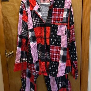 Victoria's Secret Red and Black Plaid Pajama Set
